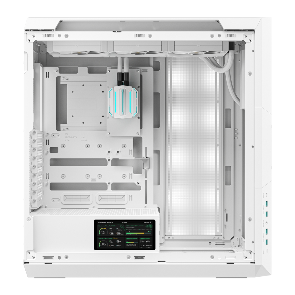 ケーストップ部に420mm簡易水冷クーラー標準搭載・5.5インチ高解像度